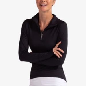 BloqUV Women's Mock Zip Top Black